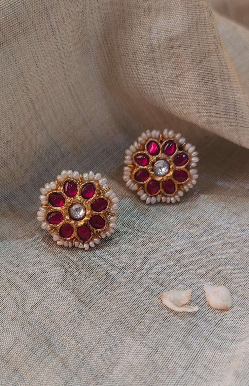 925 Silver Kundan Stud -2094