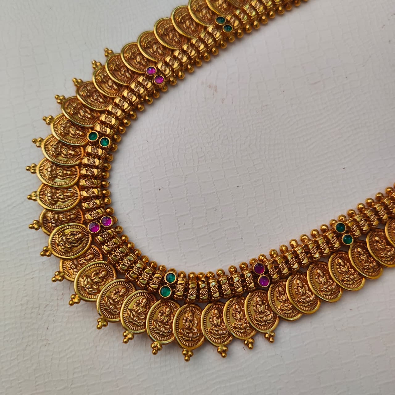 925 Silver Antique Nakshi Lakshmi Haram-2134