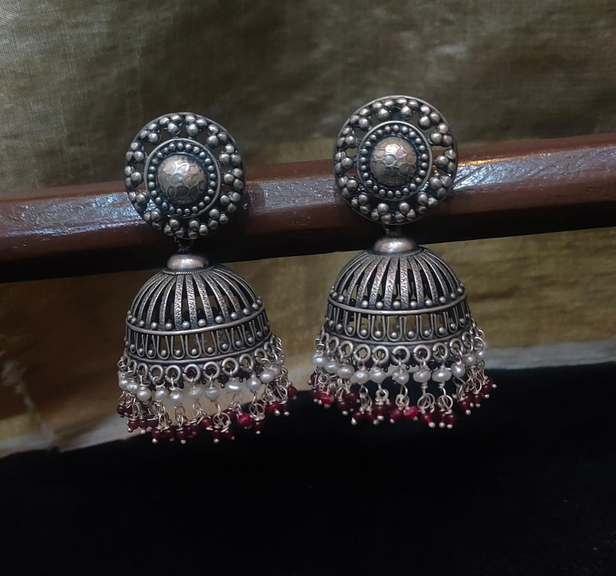 Silver 92.5 Oxidized Jhumka -0260