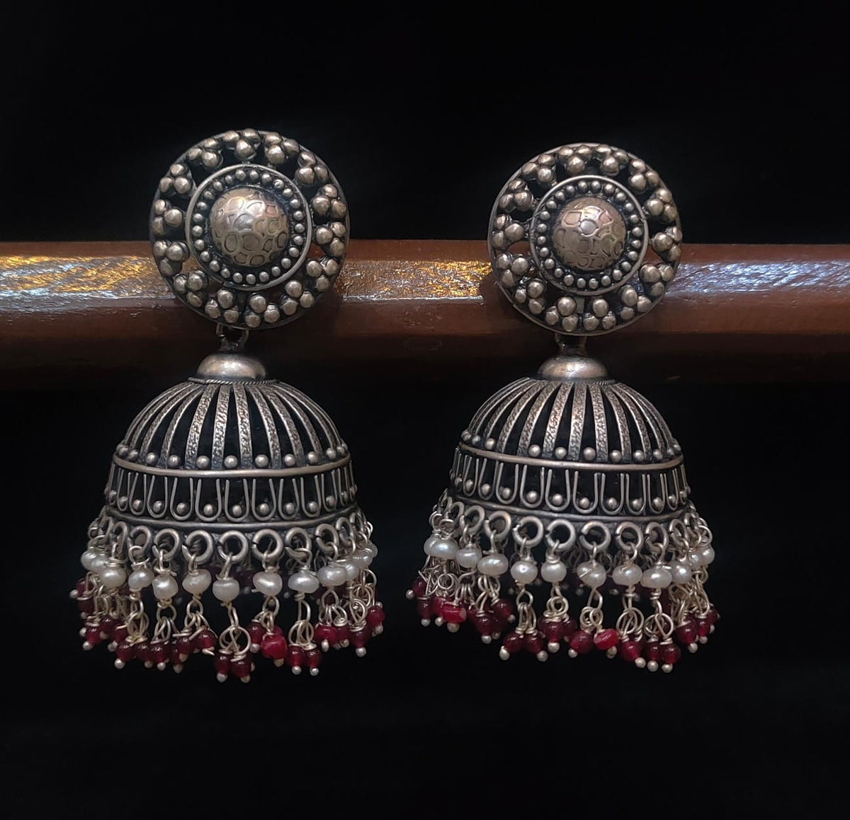 Silver 92.5 Oxidized Jhumka -0260