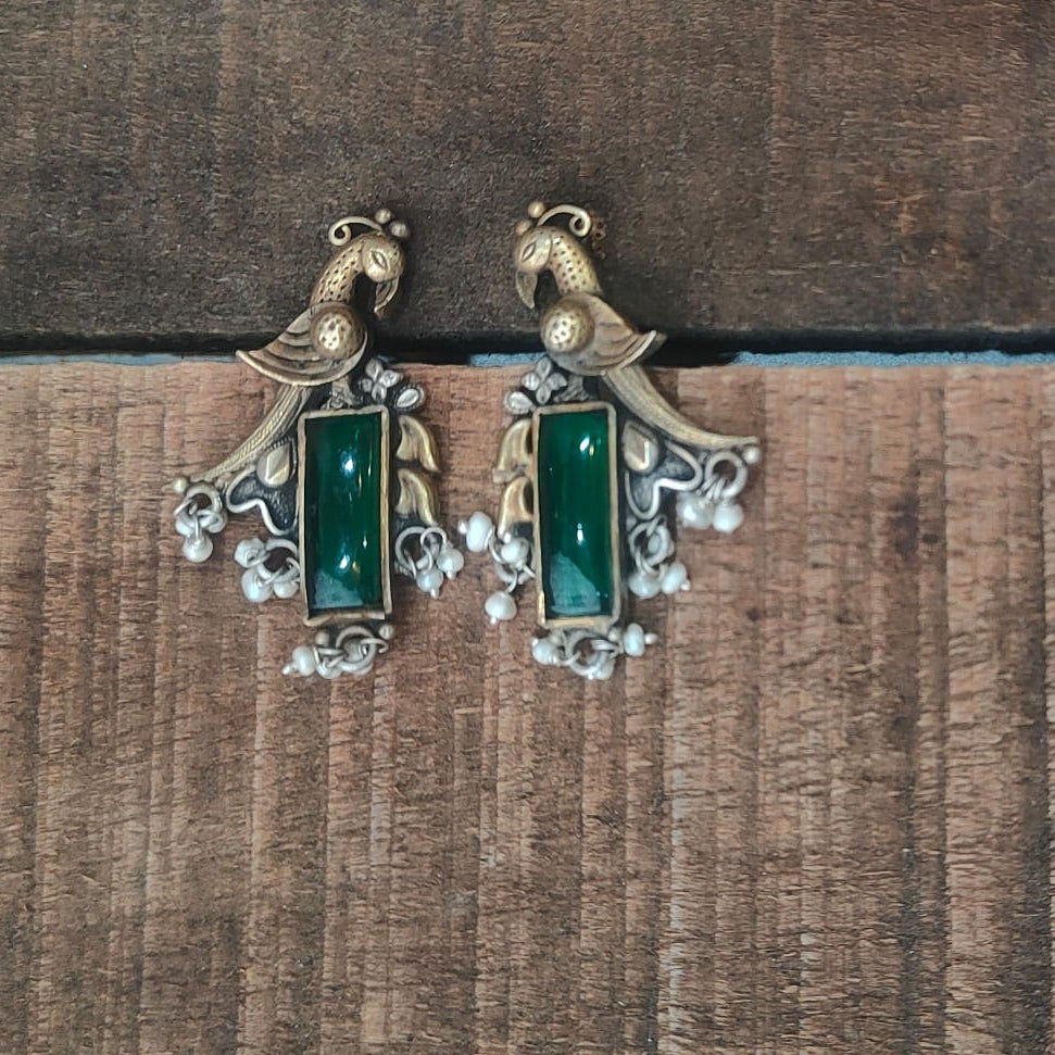 Pure 92.5 Silver Oxidized Earring -0259