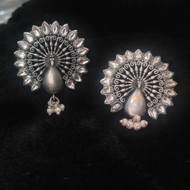 Silver 92.5 Oxidized Earring-0248