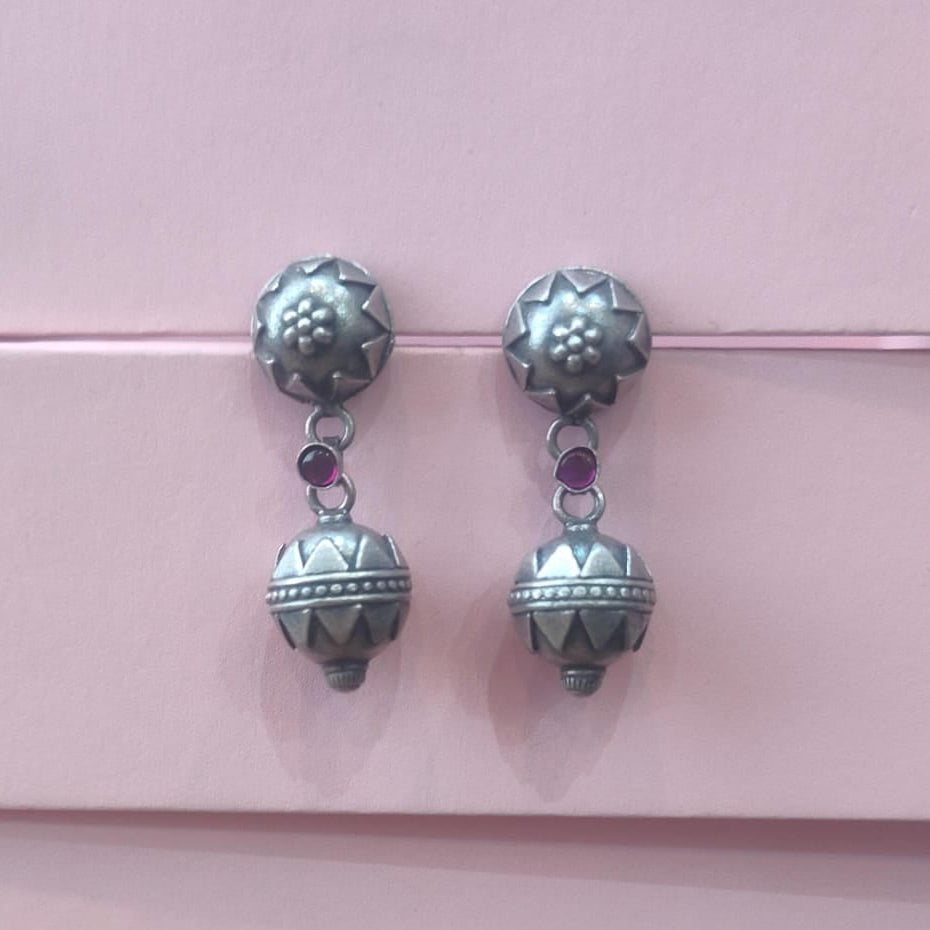 Silver 92.5 Oxidized Earring-0261