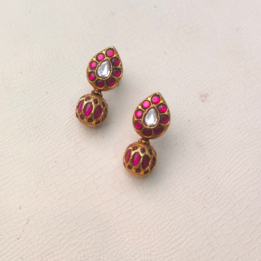 Silver 925 Kundan Earring-2090