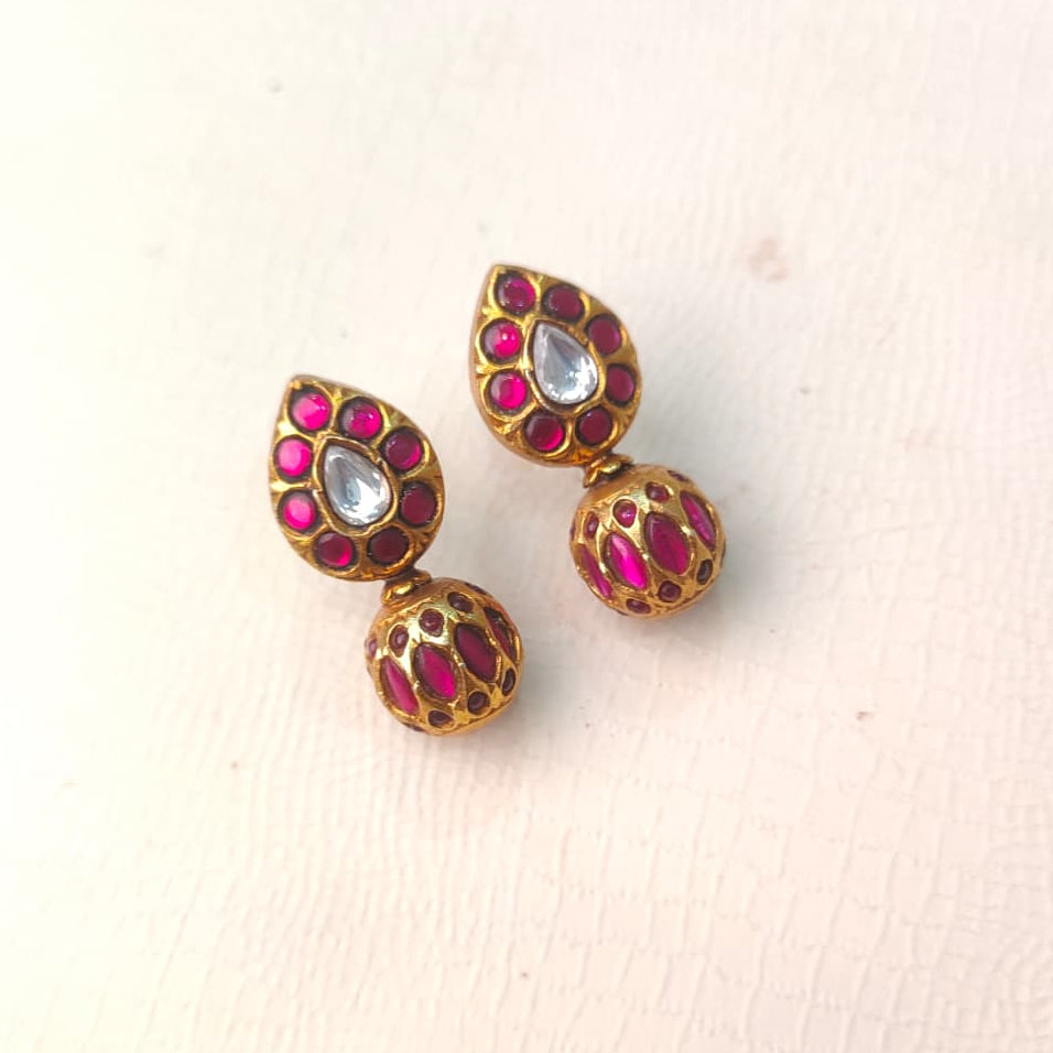 Silver 925 Kundan Earring-2090
