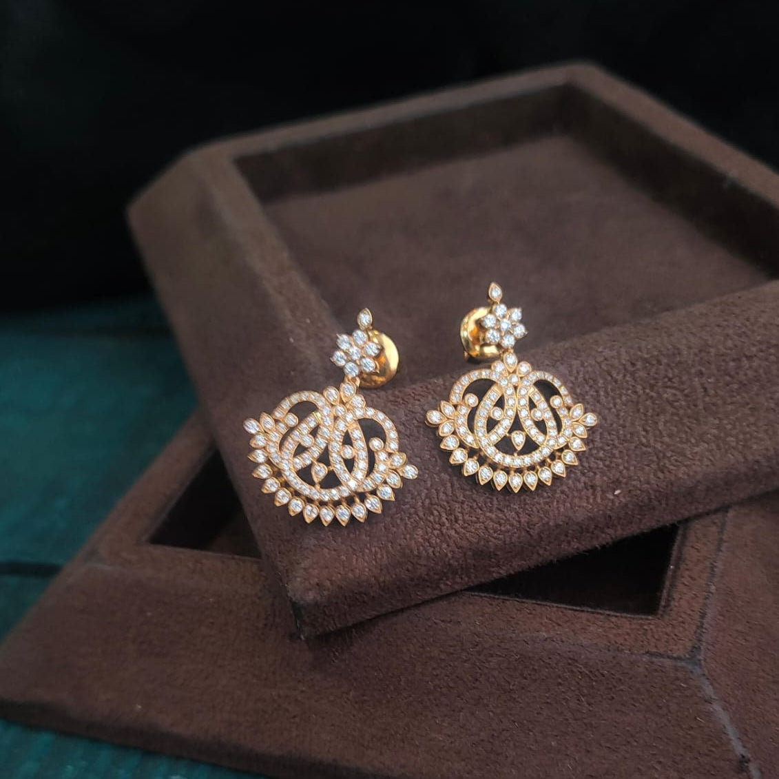 Silver 92.5 Diamond Look Necklace With Earring-2015