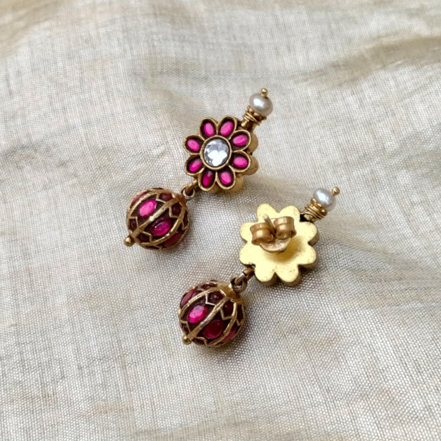 Silver 925 Kundan Earring-2091