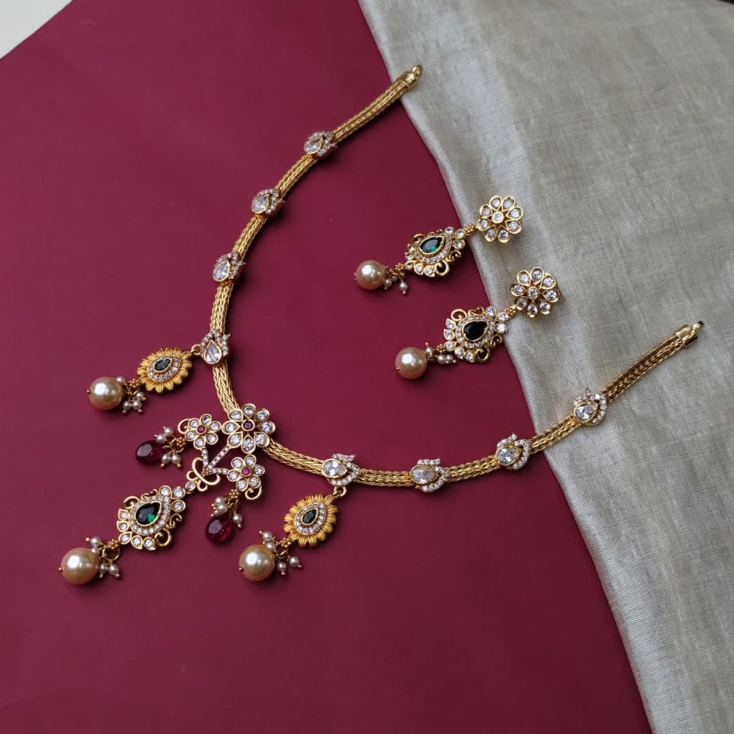 Silver 92.5 Necklace With Earring-2157