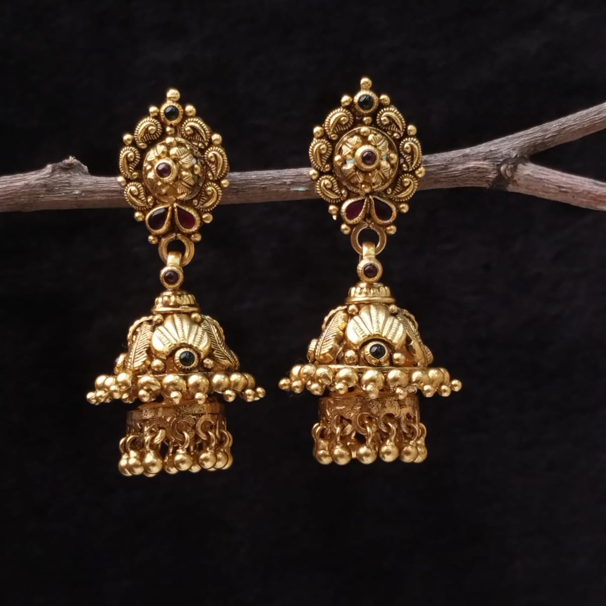 Silver 92.5 Nakshi Jhumka-0317