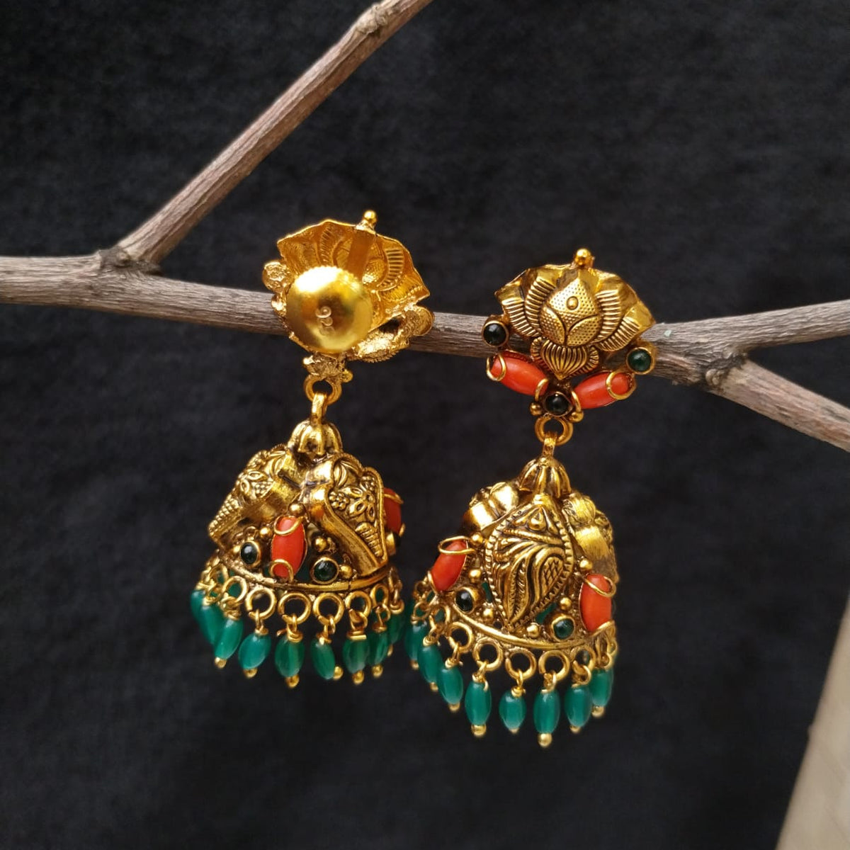 Silver 92.5 Nakshi Jhumka-0319