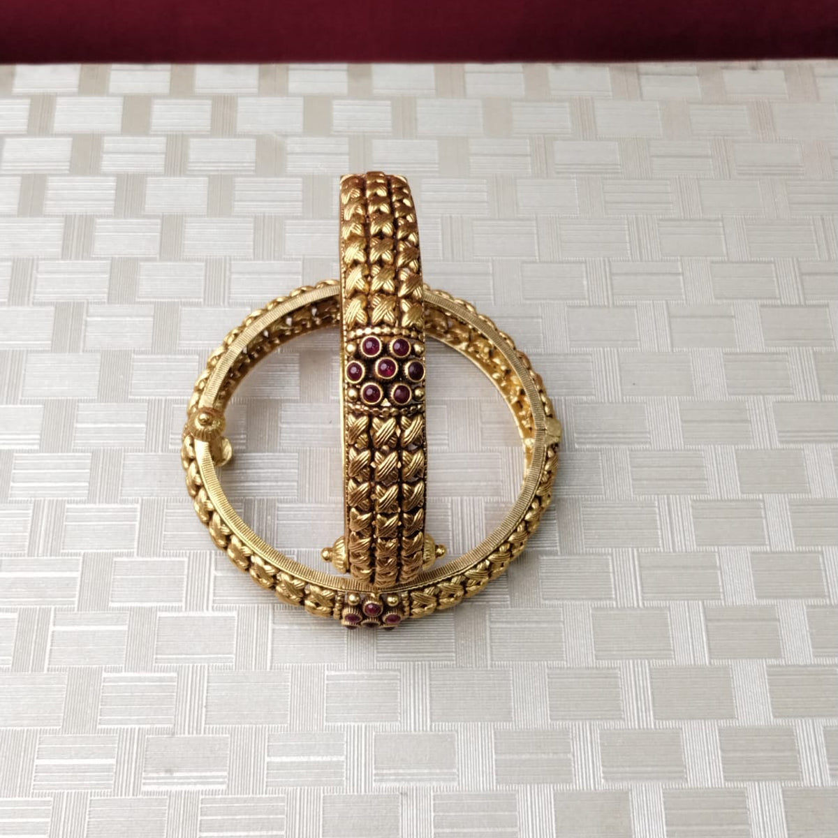 Silver 92.5 Gold Plated Bangles-0300