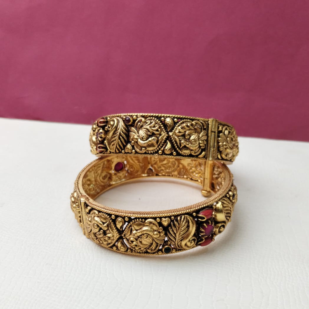 Silver 92.5 Gold Plated Bangles-0299