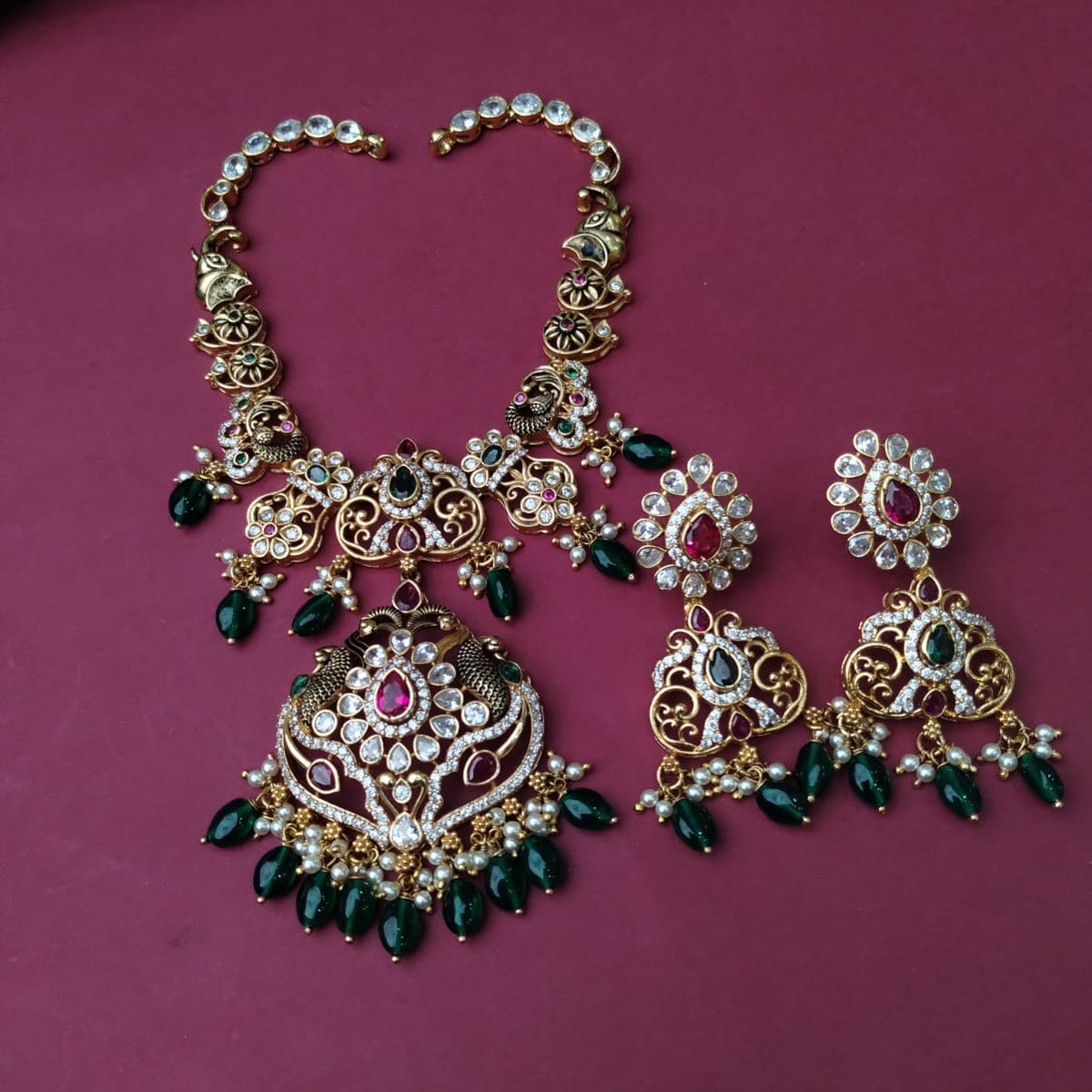 Silver 925  Necklace With Earring-2061