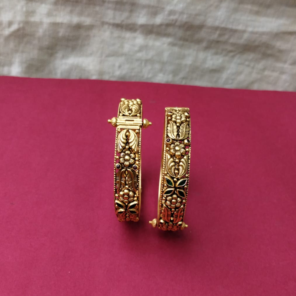 Silver 92.5 Gold Plated Bangles-0298