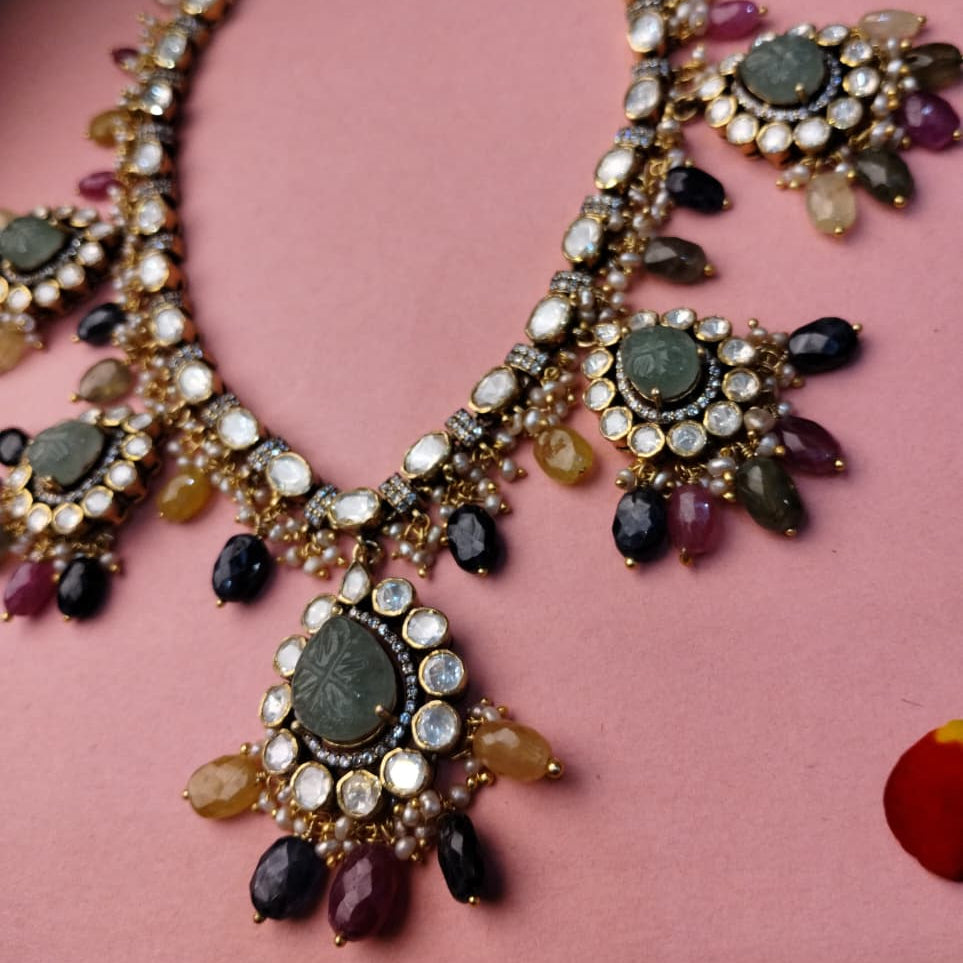 Silver 92.5 Necklace With Earring-2142