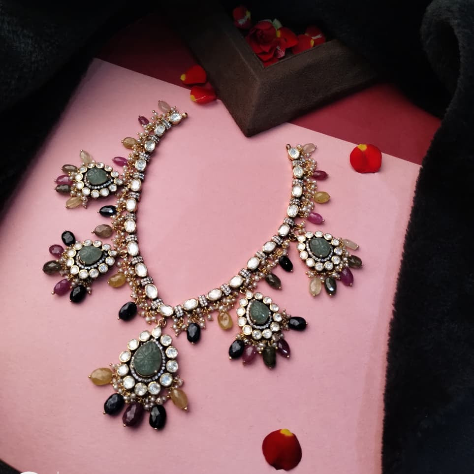 Silver 92.5 Necklace With Earring-2142