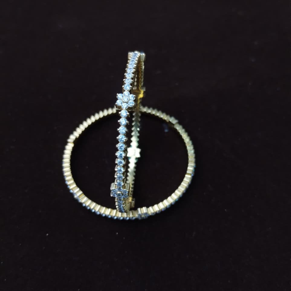 Silver 92.5 Diamond Look Bangles -2042