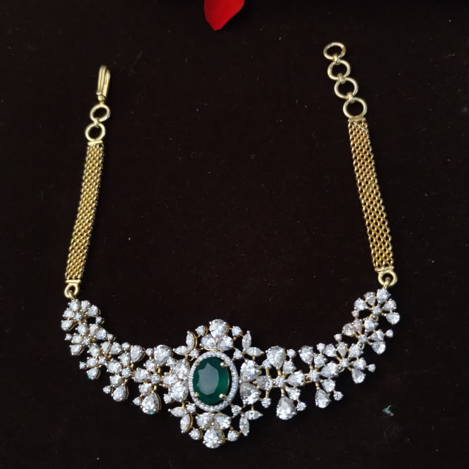 Silver 92.5 Diamond Look Choker-5427