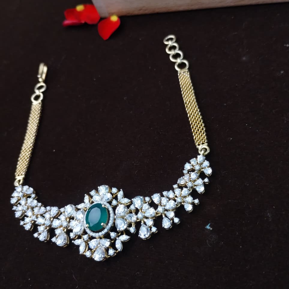 Silver 92.5 Diamond Look Choker-5427