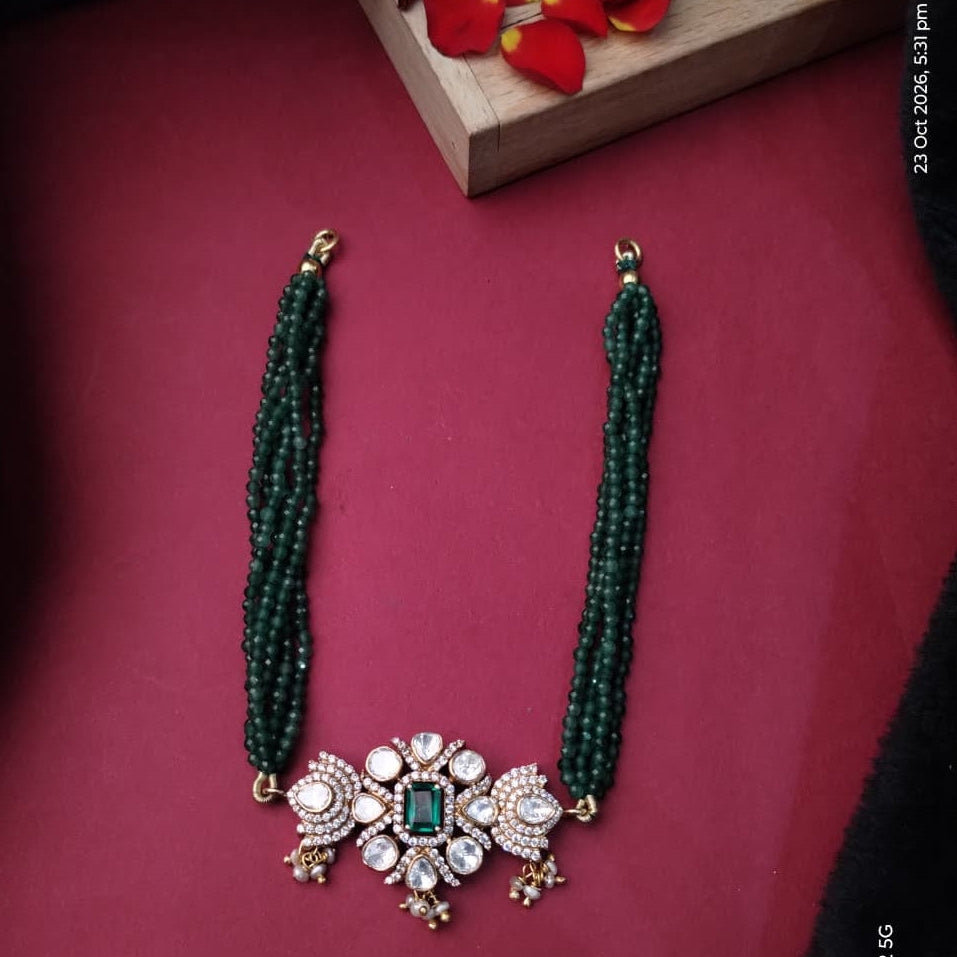 Silver 92.5 Choker With Earring-2140