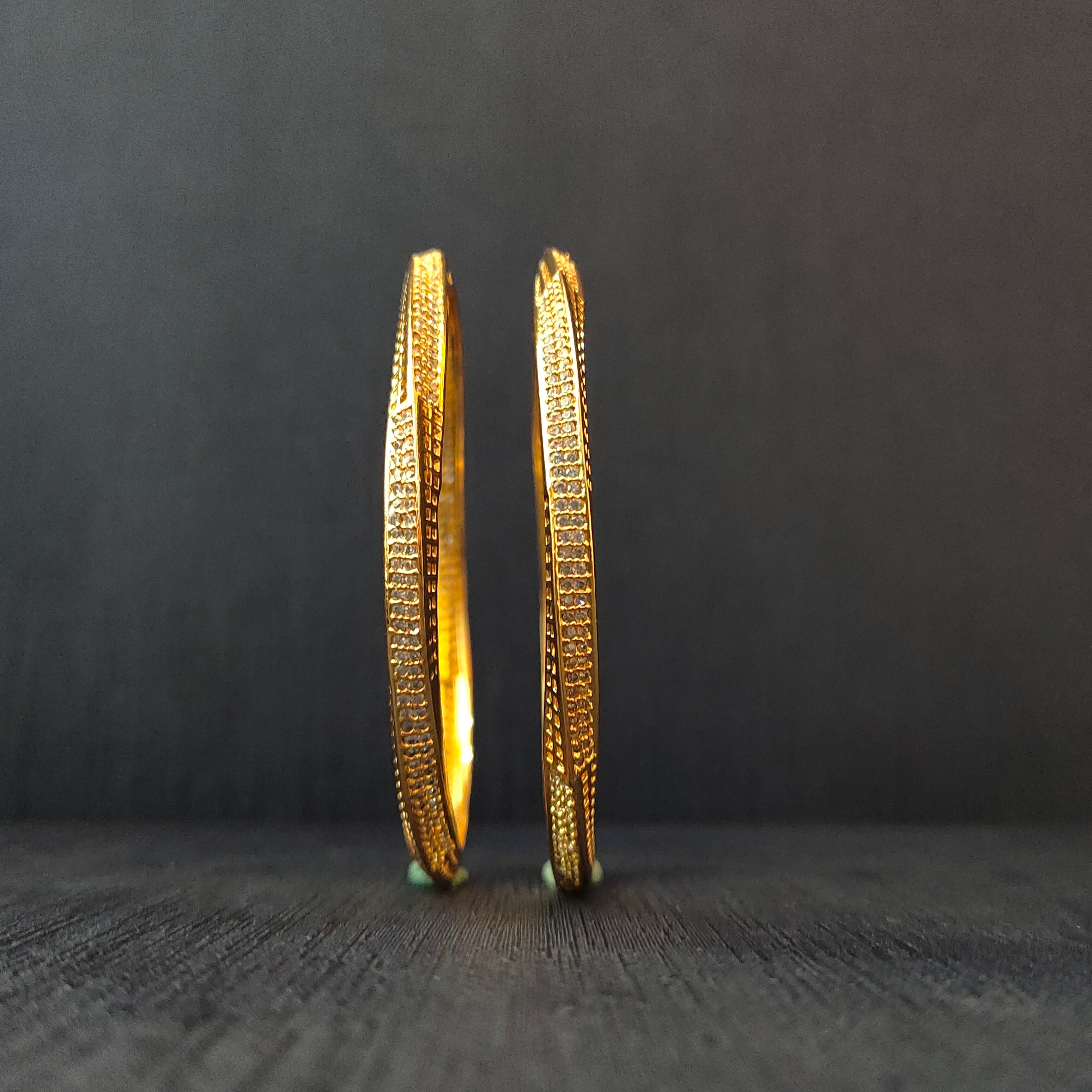 925 Silver CZ Stone Turkish Bangle-1376 - Size 2.5