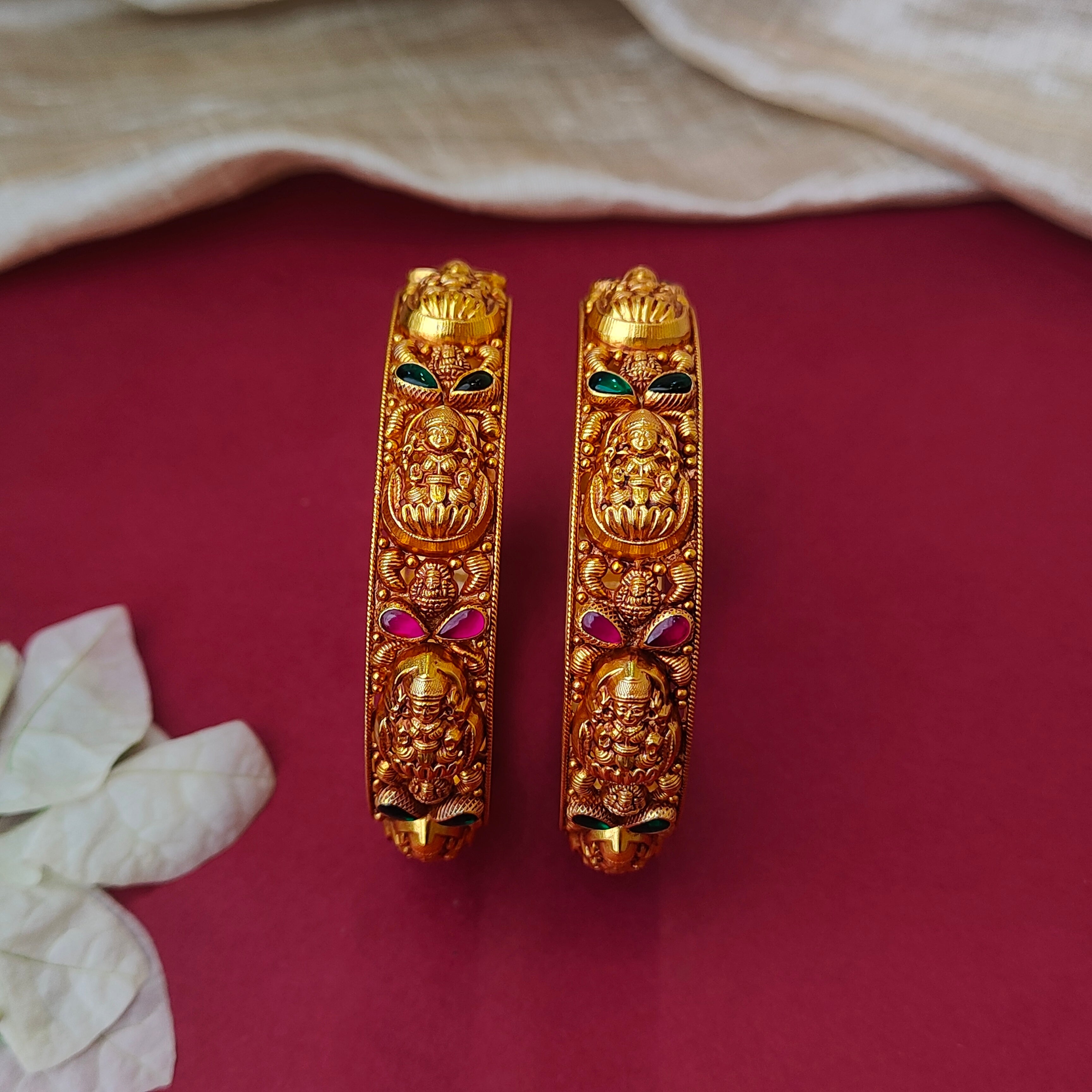 Grace Silver Nakshi Bangle - 0024 (2.5 pair) - BCOS Its Silver