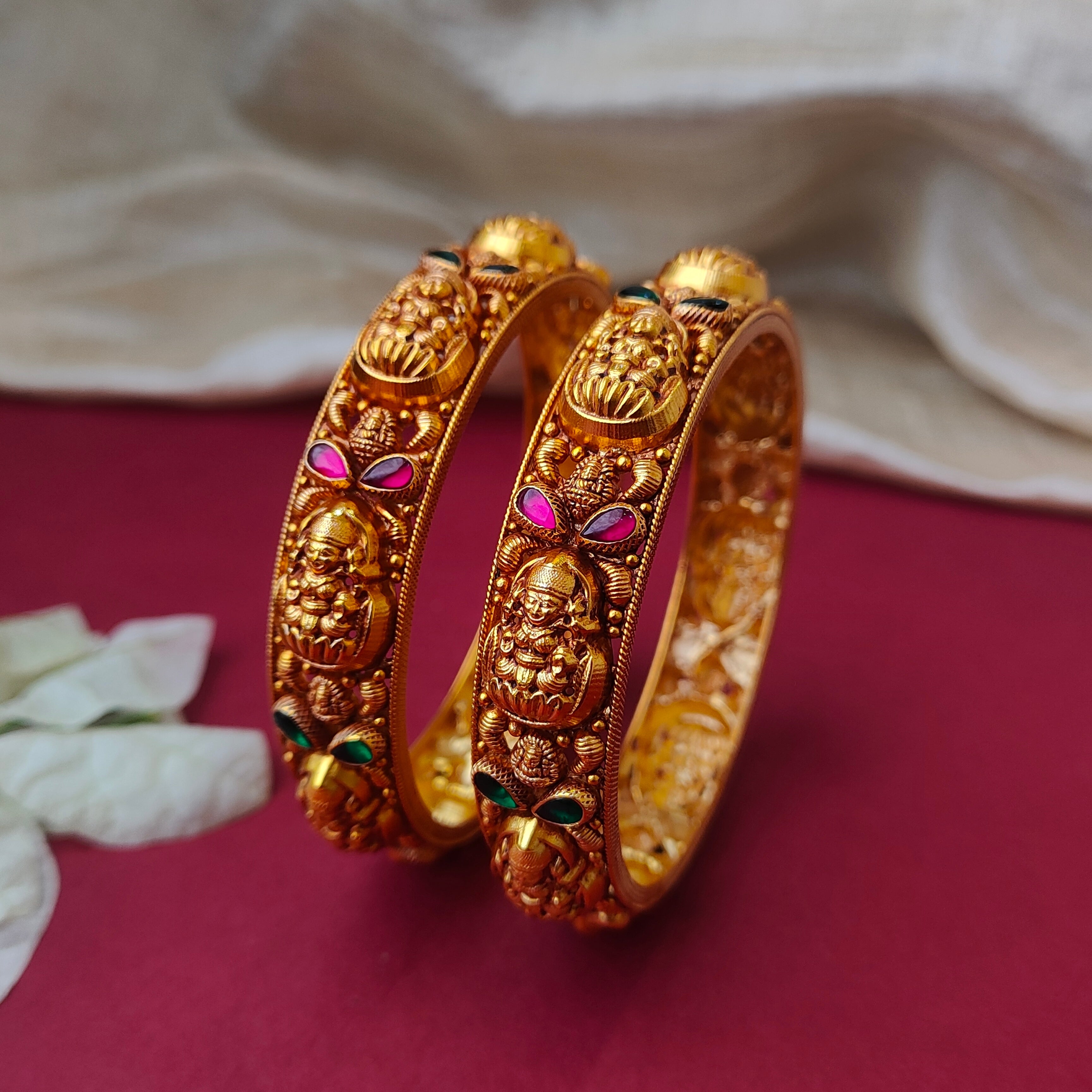 Grace Silver Nakshi Bangle - 0024 (2.5 pair) - BCOS Its Silver