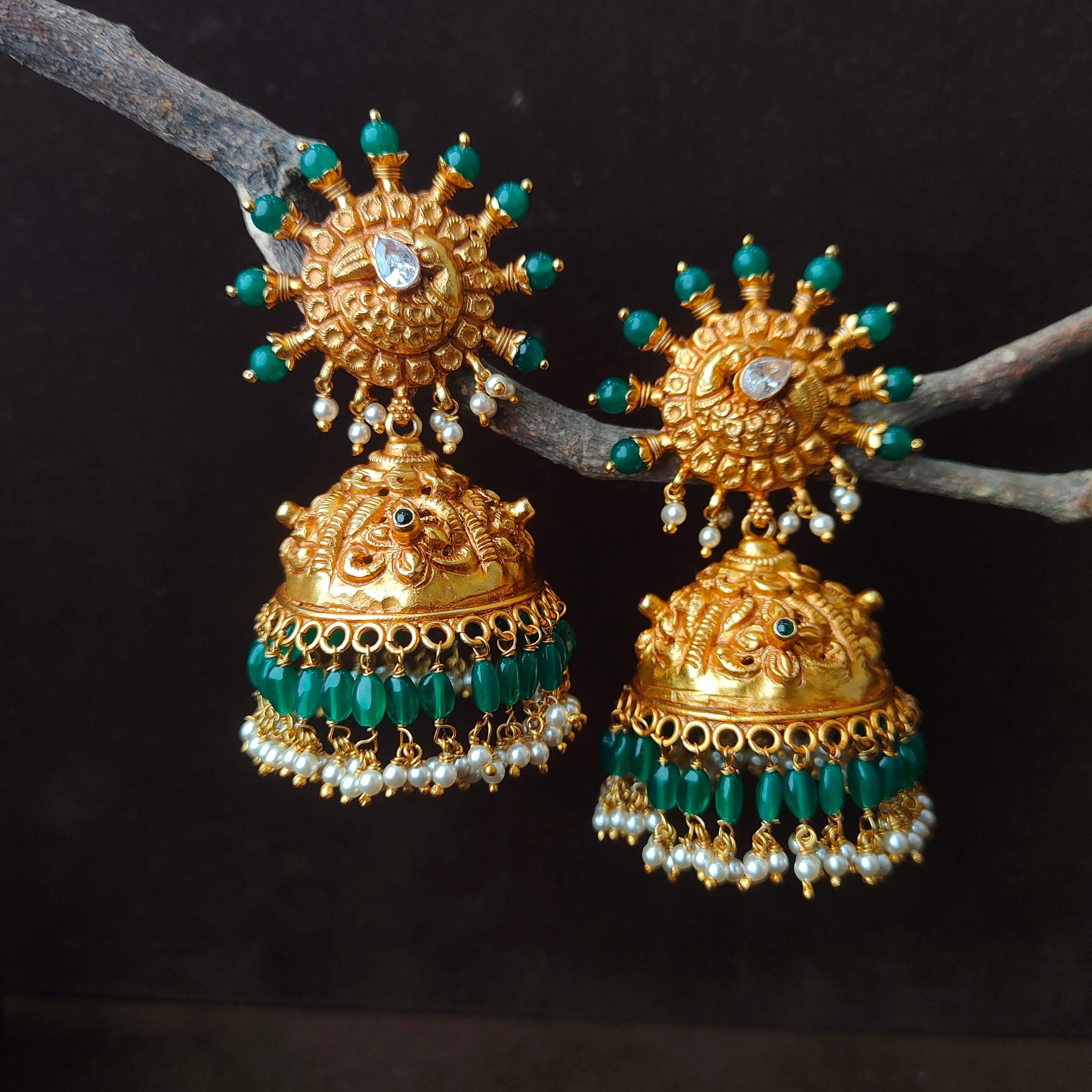 Jumbo Silver Peacock Jhumka - 0052 - BCOS Its Silver