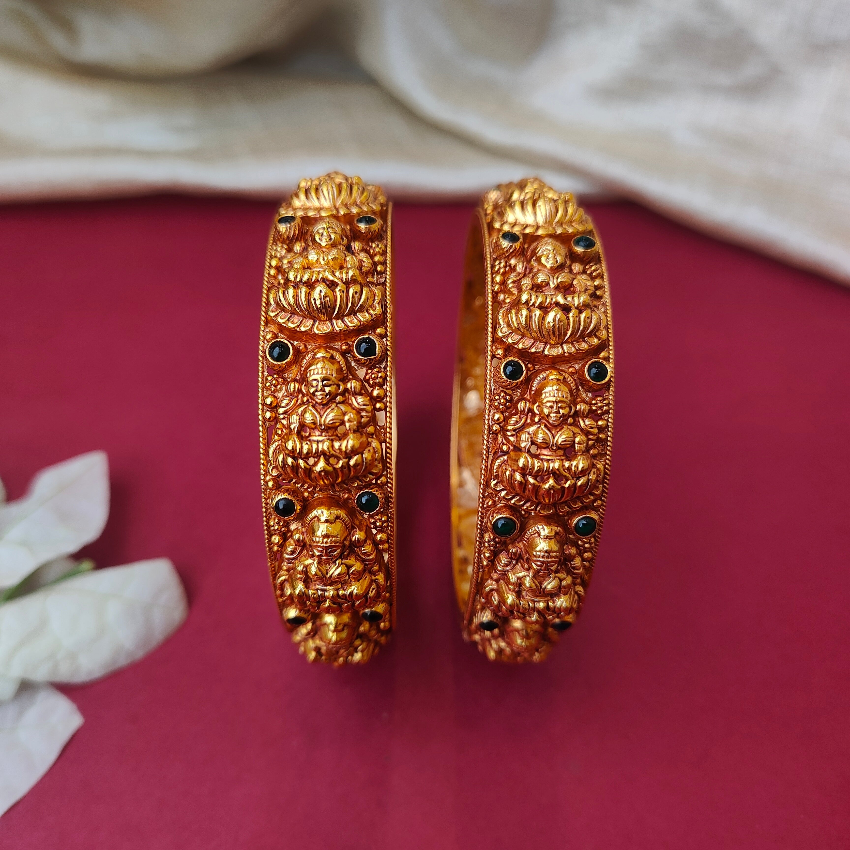 Ma Lakshmi Nakshi Silver Bangle - 0025 (2.4 Pair) - BCOS Its Silver