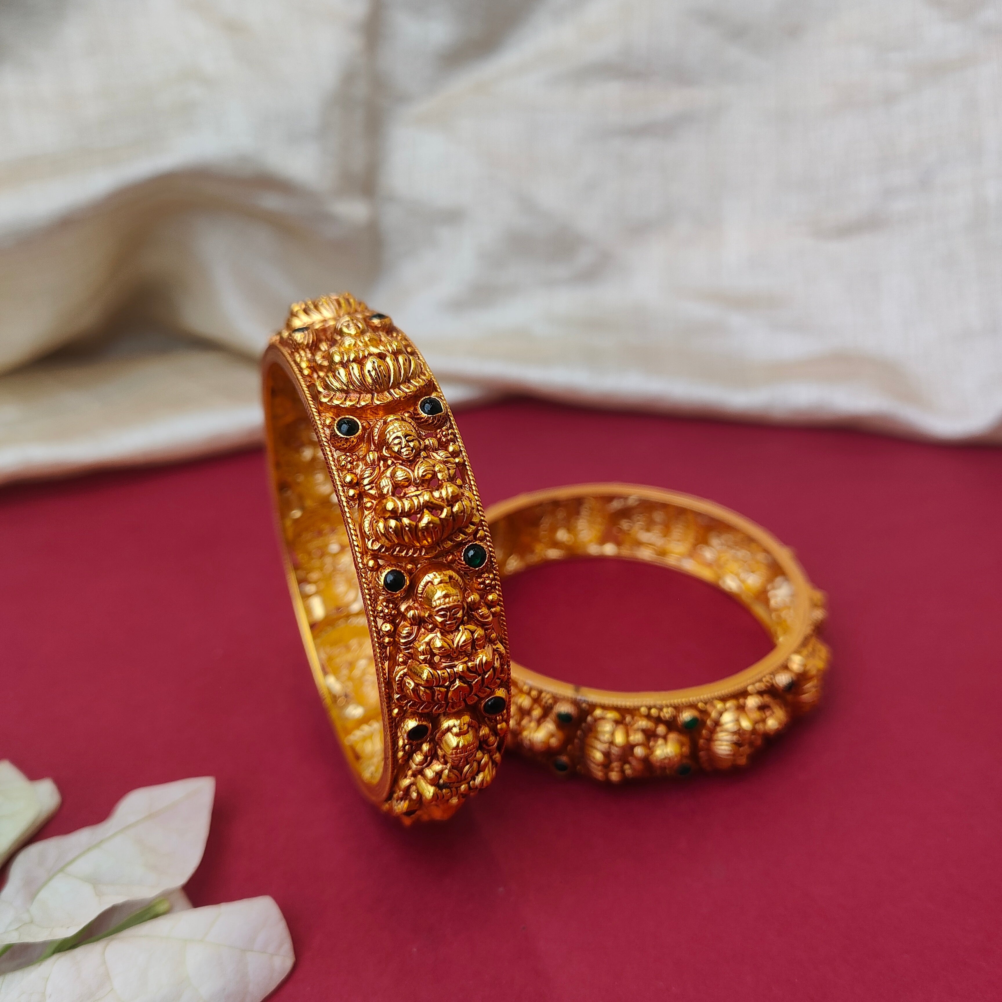 Ma Lakshmi Nakshi Silver Bangle - 0025 (2.4 Pair) - BCOS Its Silver