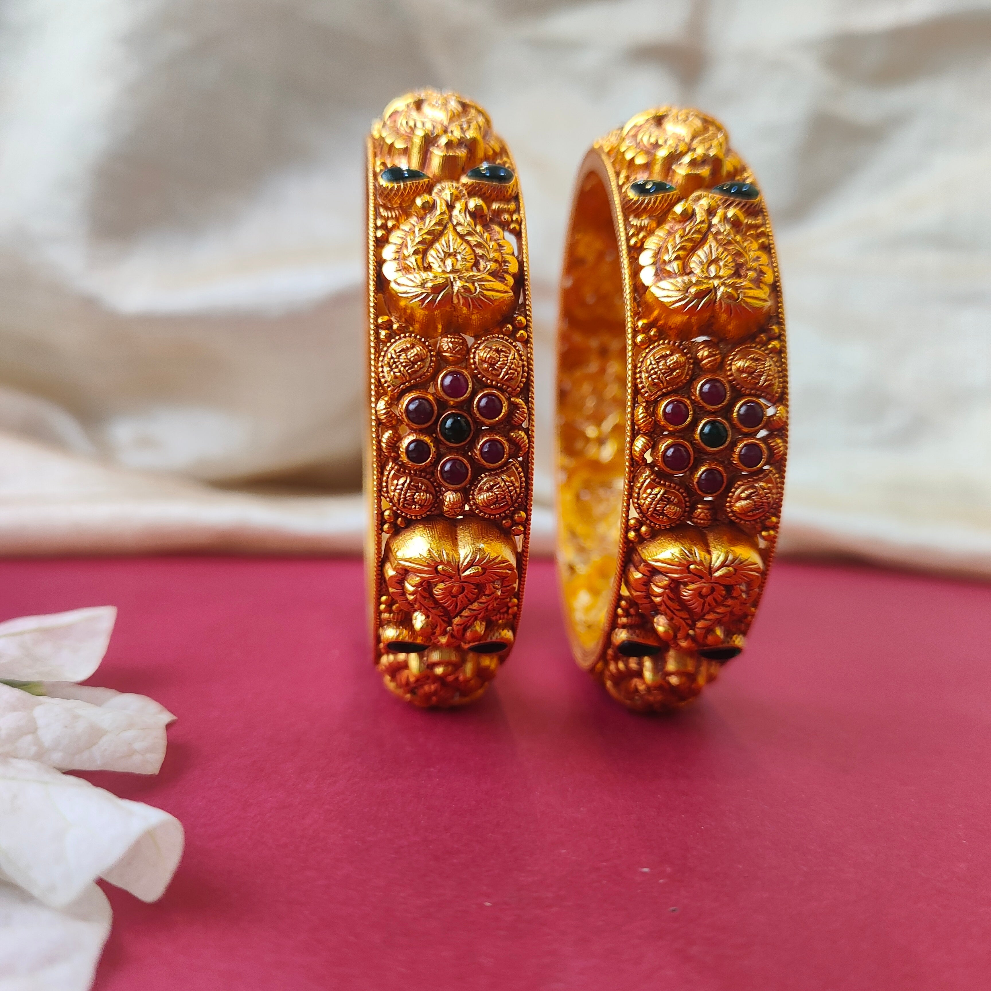 Mango Lakshmi Silver Nakshi Bangle - 0026 (2.6 Pair) - BCOS Its Silver