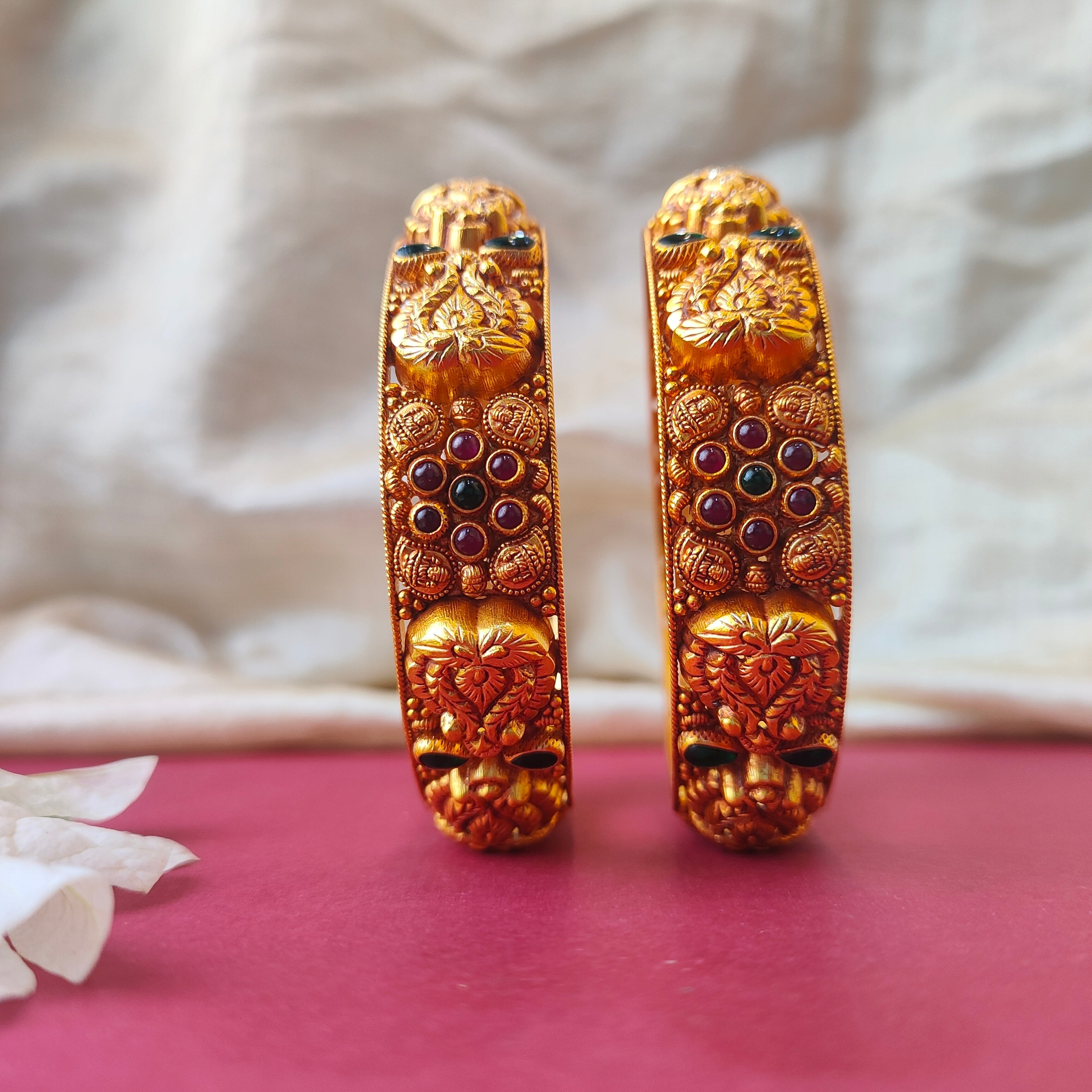 Mango Lakshmi Silver Nakshi Bangle - 0026 (2.6 Pair) - BCOS Its Silver