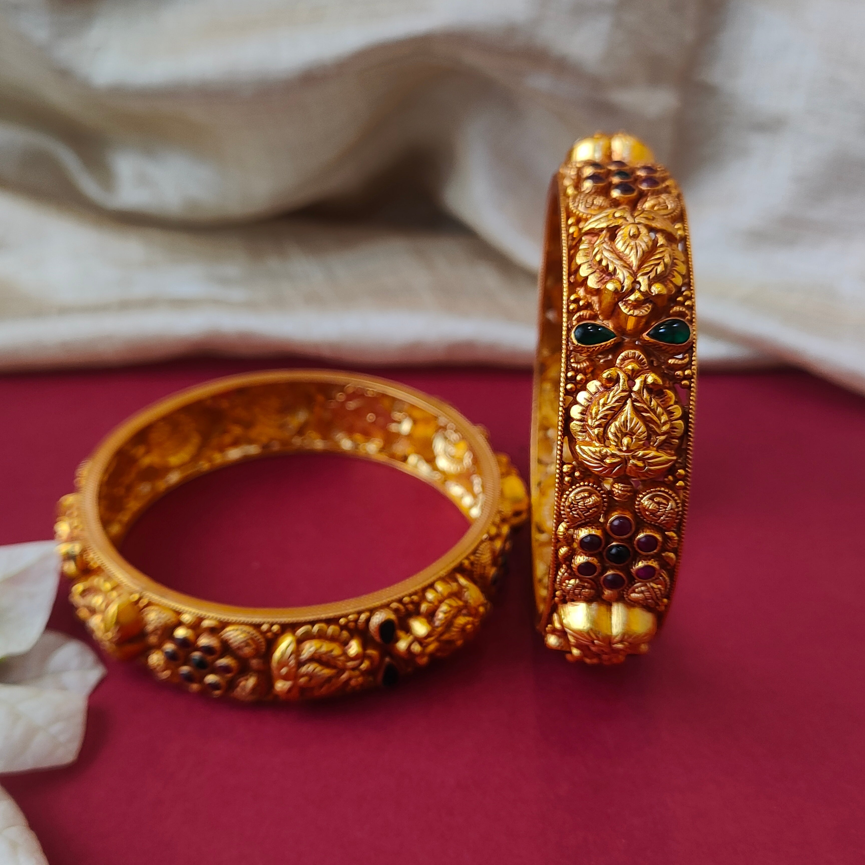 Mango Lakshmi Silver Nakshi Bangle - 0026 (2.6 Pair) - BCOS Its Silver