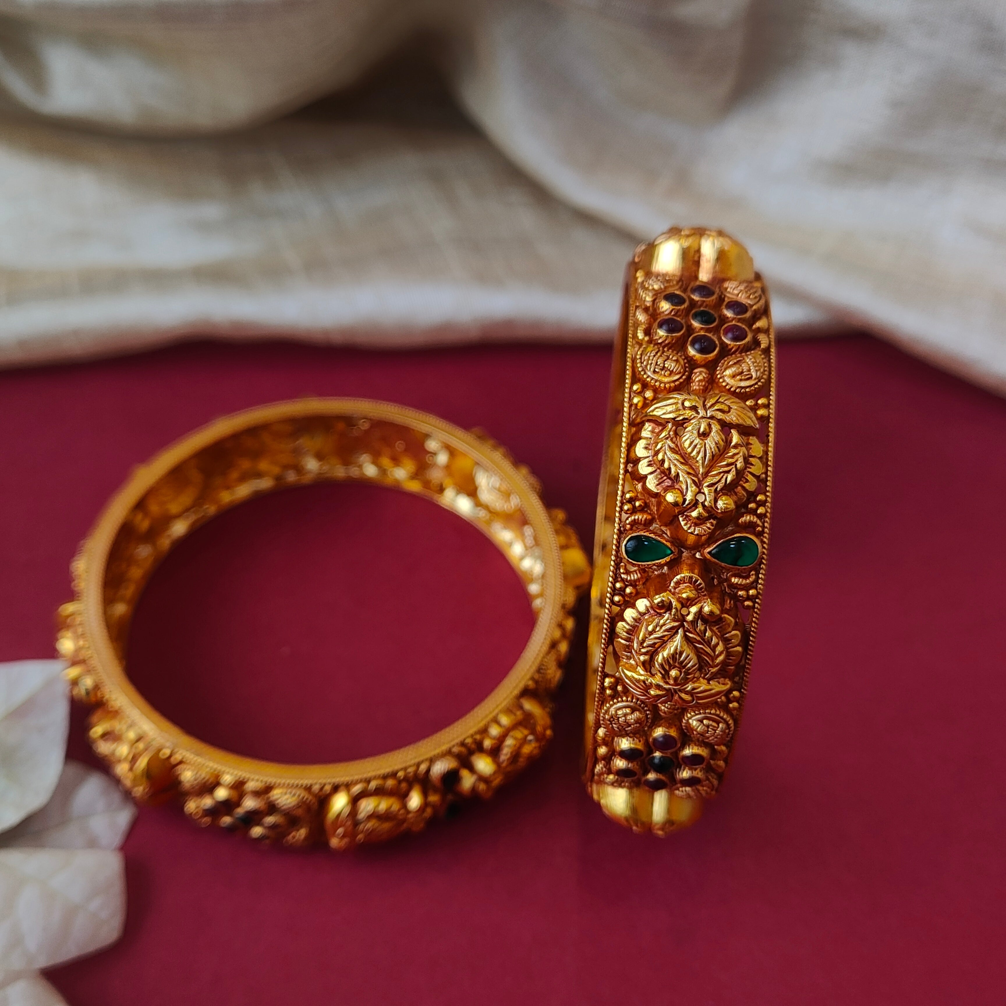 Mango Lakshmi Silver Nakshi Bangle - 0026 (2.6 Pair) - BCOS Its Silver