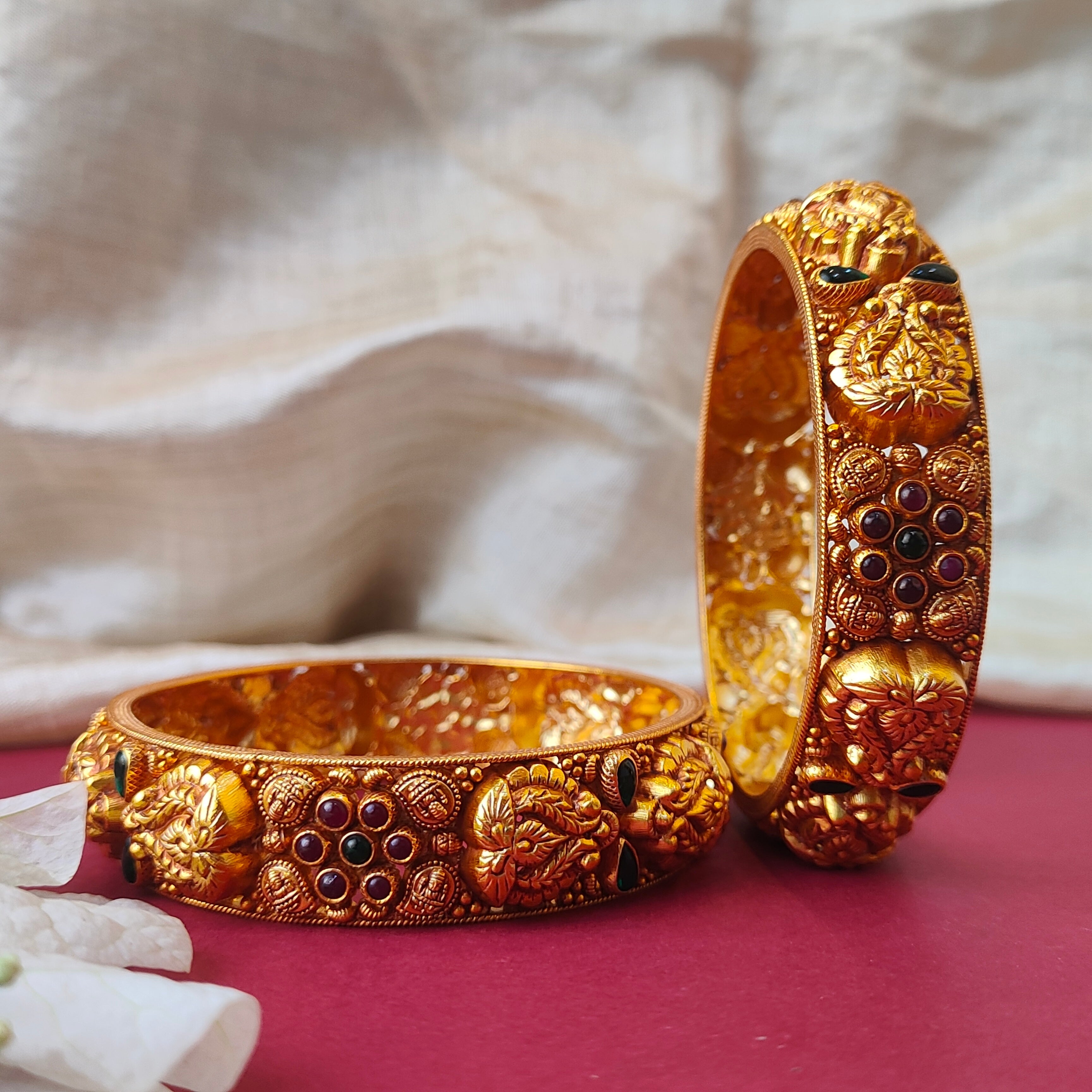 Mango Lakshmi Silver Nakshi Bangle - 0026 (2.6 Pair) - BCOS Its Silver