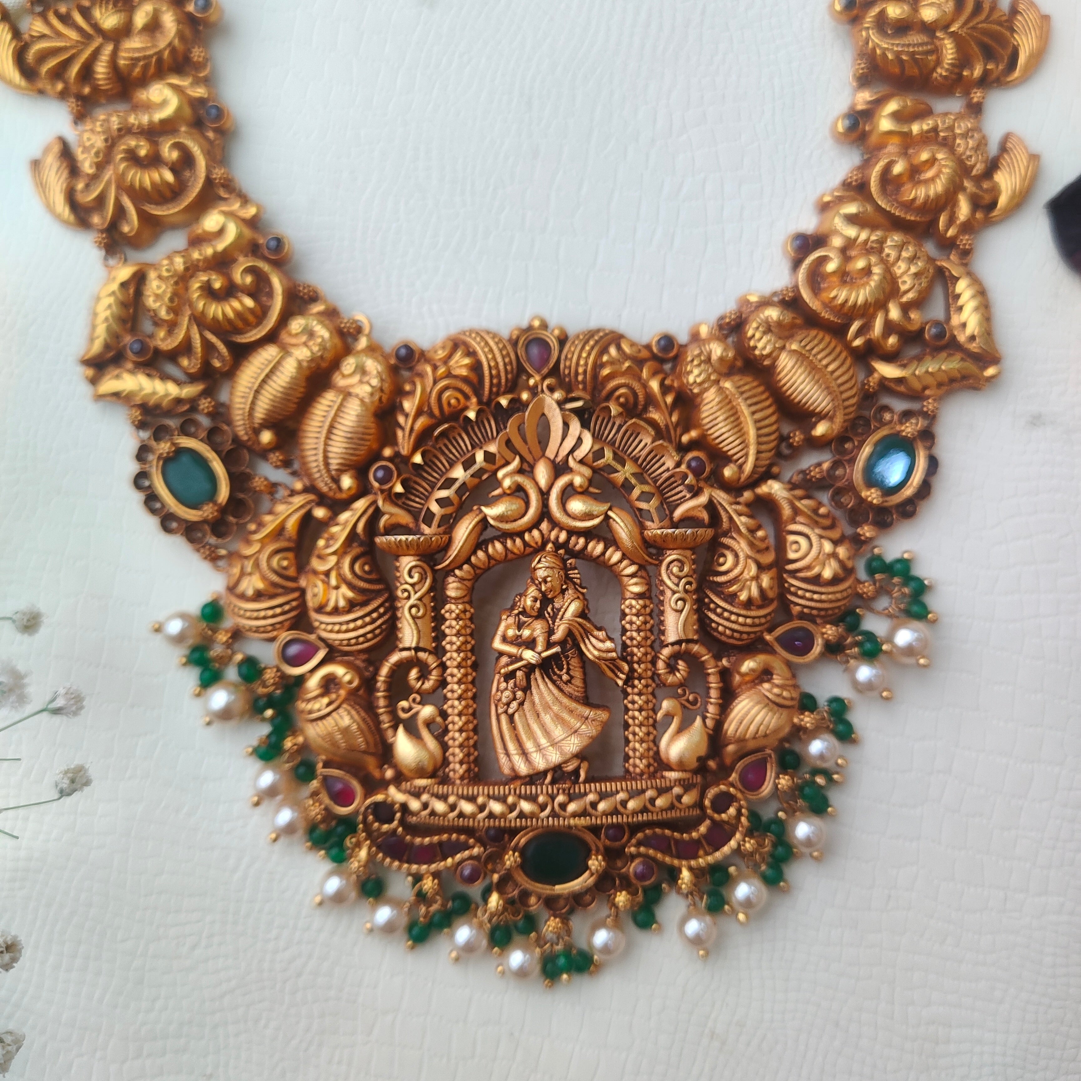 Radha Krishna Nakshi Haram 925 Silver - 0014 - BCOS Its Silver