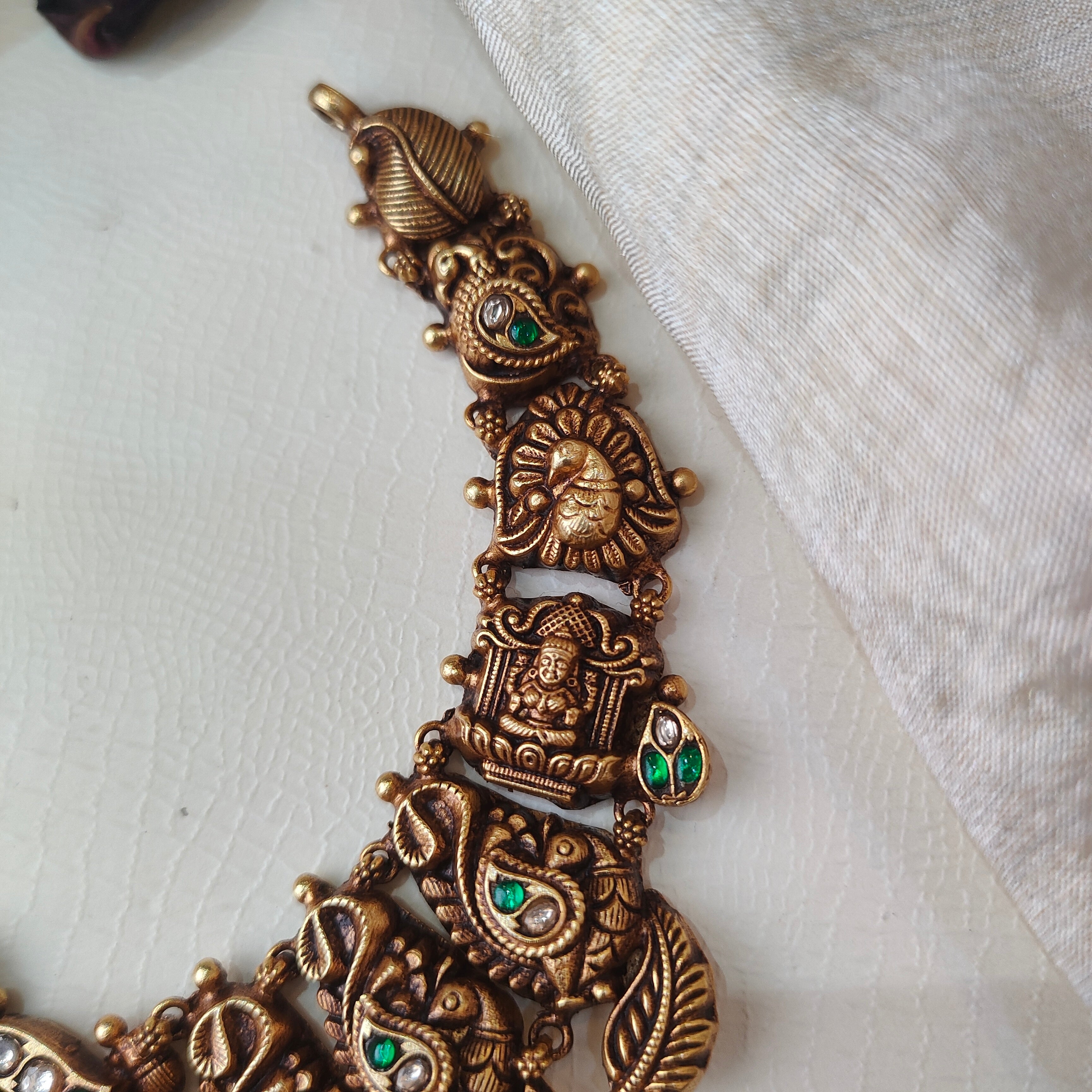Shinthana Silver Nakshi Kundan Necklace - 0030 - BCOS Its Silver