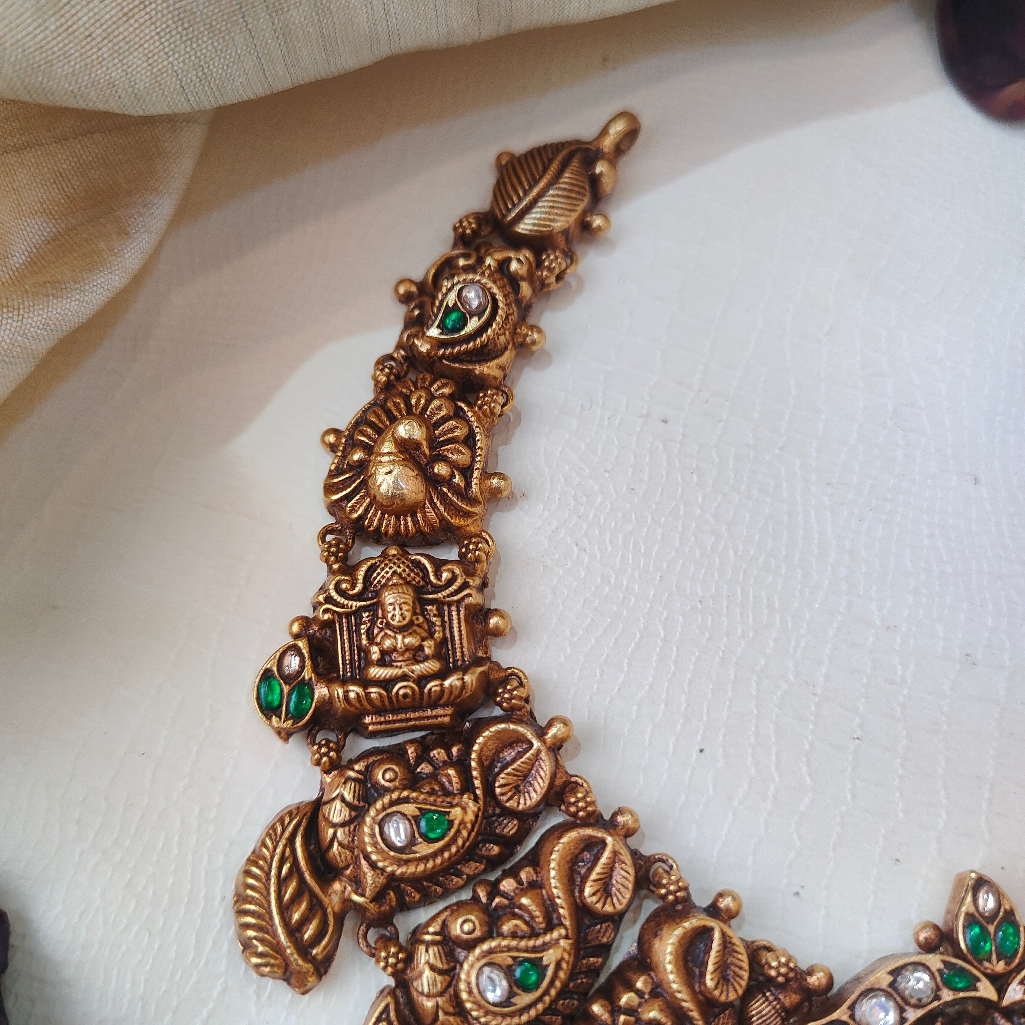 Shinthana Silver Nakshi Kundan Necklace - 0030 - BCOS Its Silver