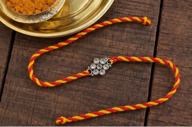 925 Silver Small Polki Rakhi — 3954