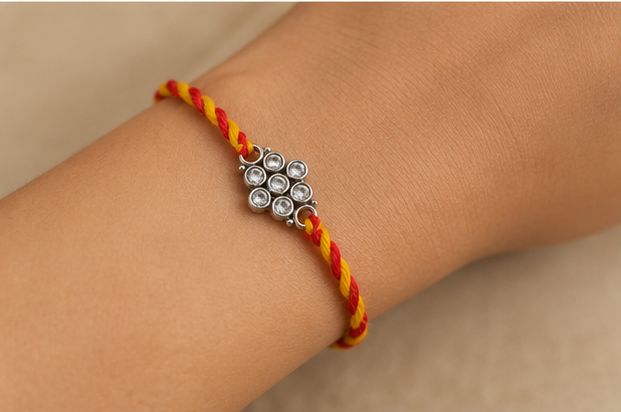 925 Silver Small Polki Rakhi — 3954