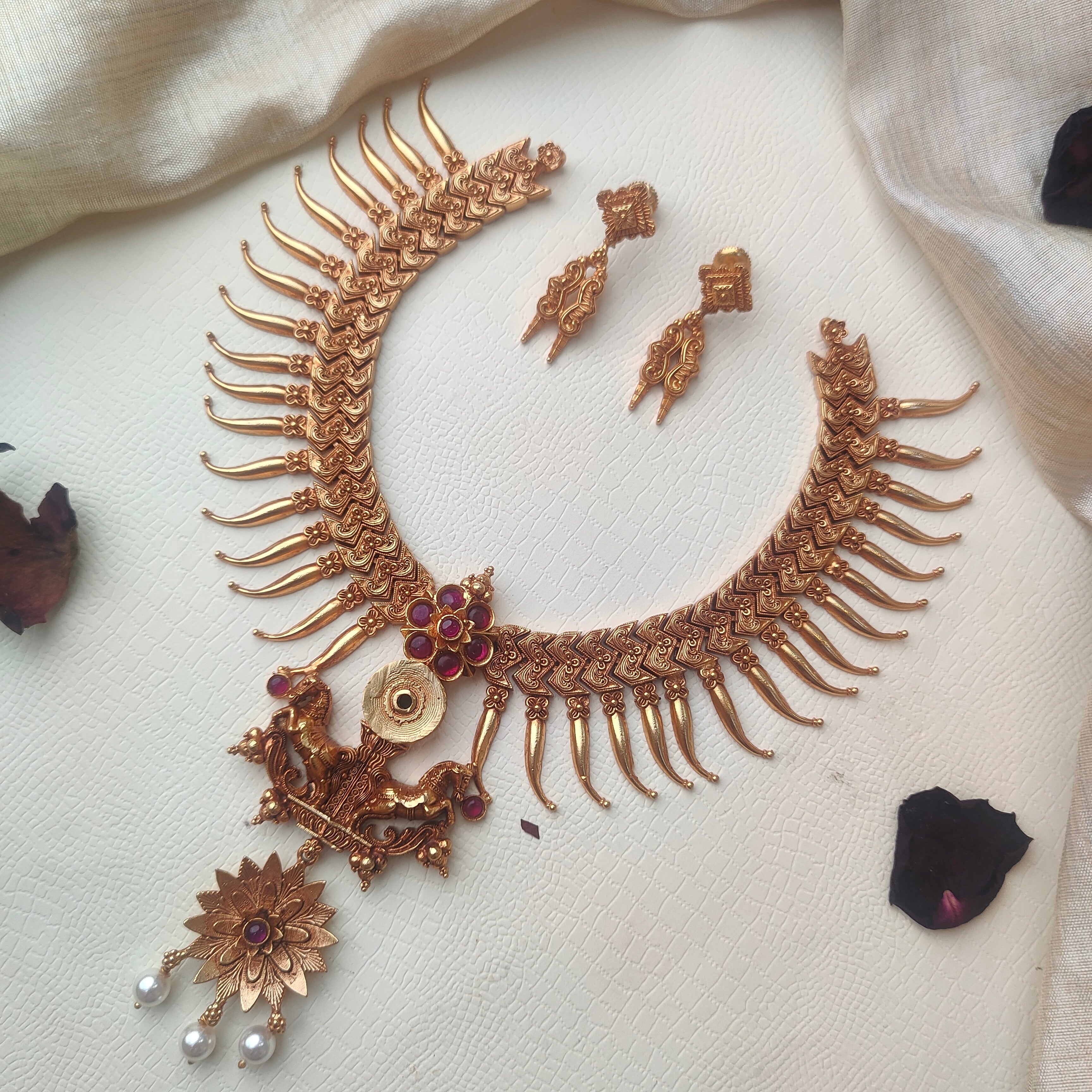 Vazhapoo Necklace set - 009 - BCOS Its Silver