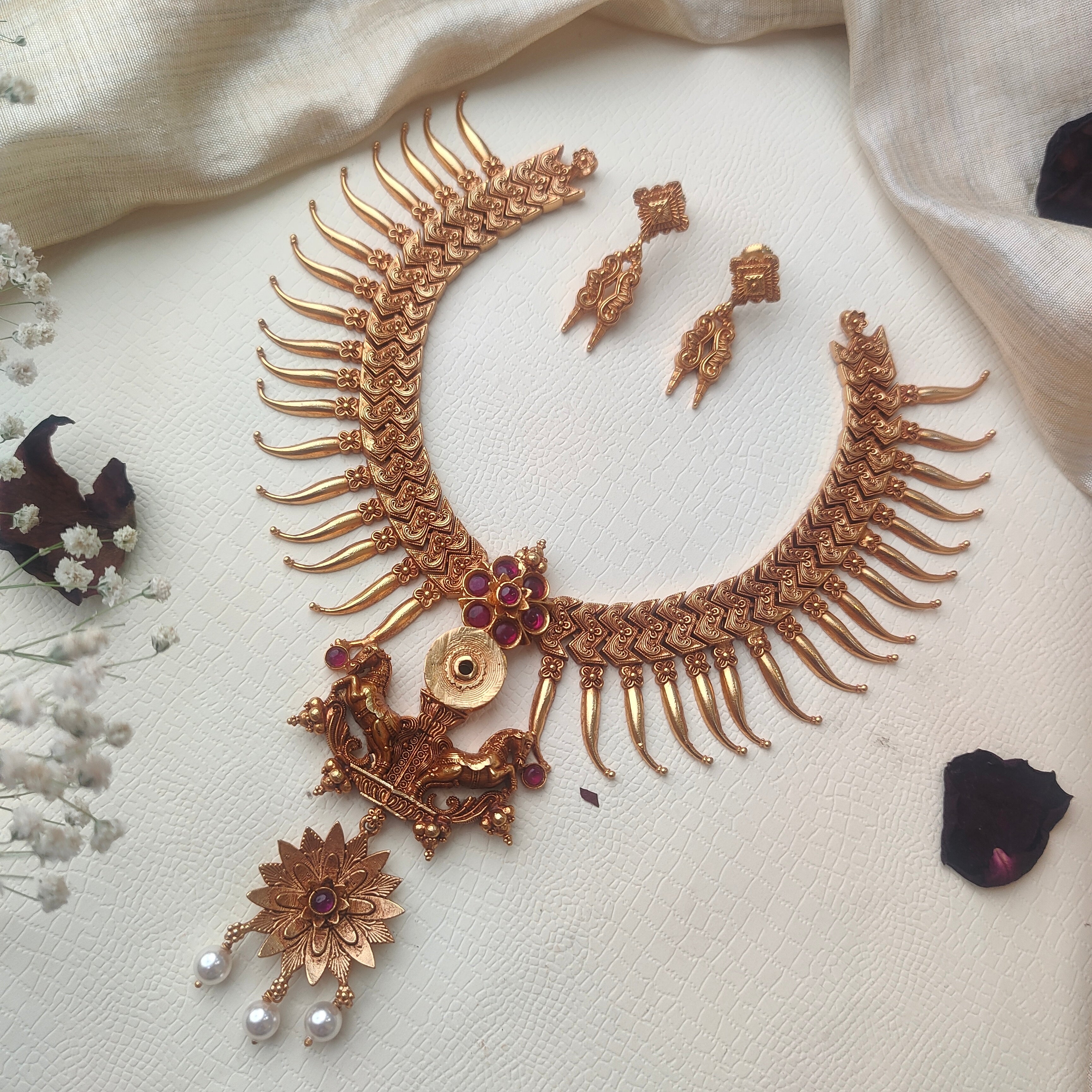 Vazhapoo Necklace set - 009 - BCOS Its Silver