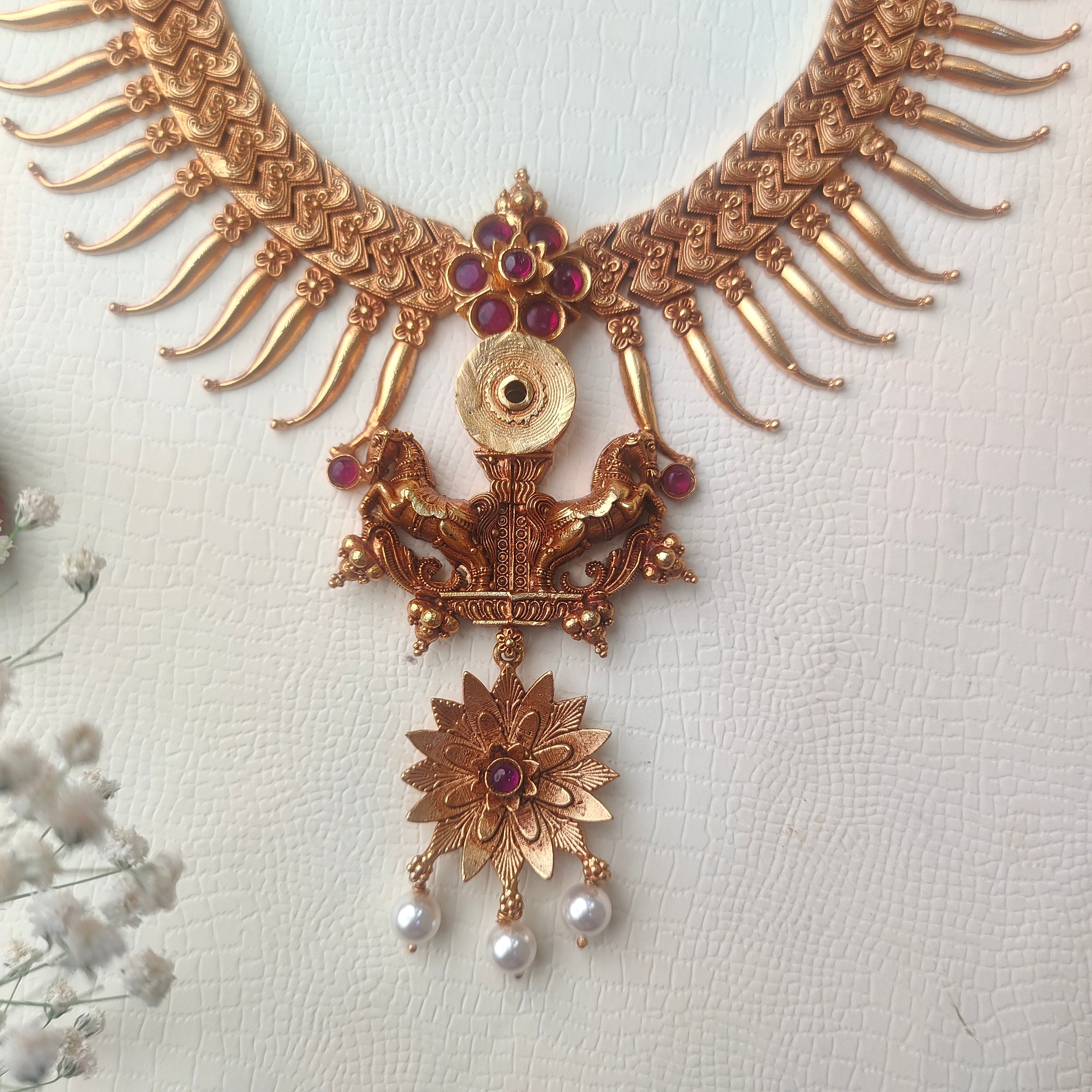 Vazhapoo Necklace set - 009 - BCOS Its Silver