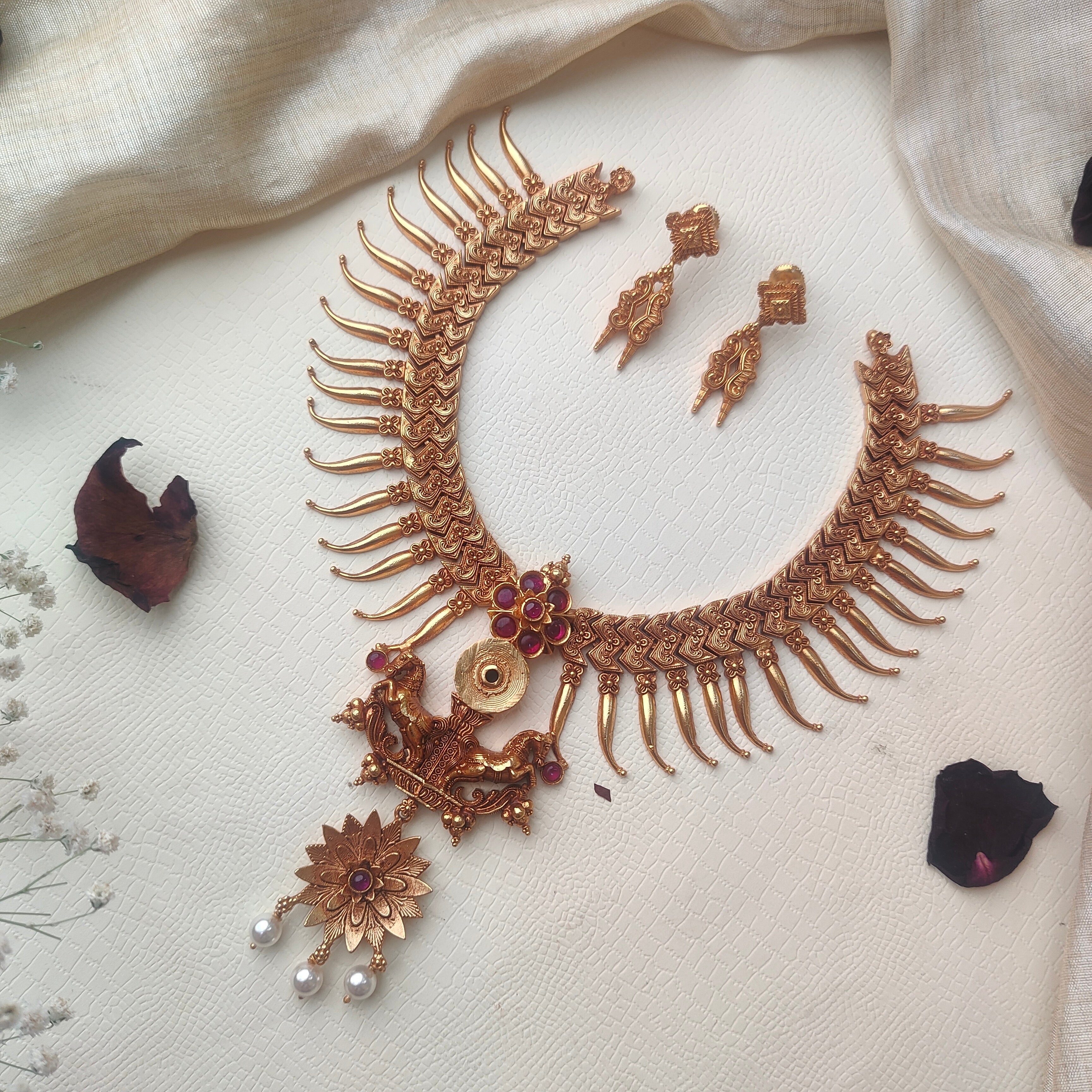 Vazhapoo Necklace set - 009 - BCOS Its Silver