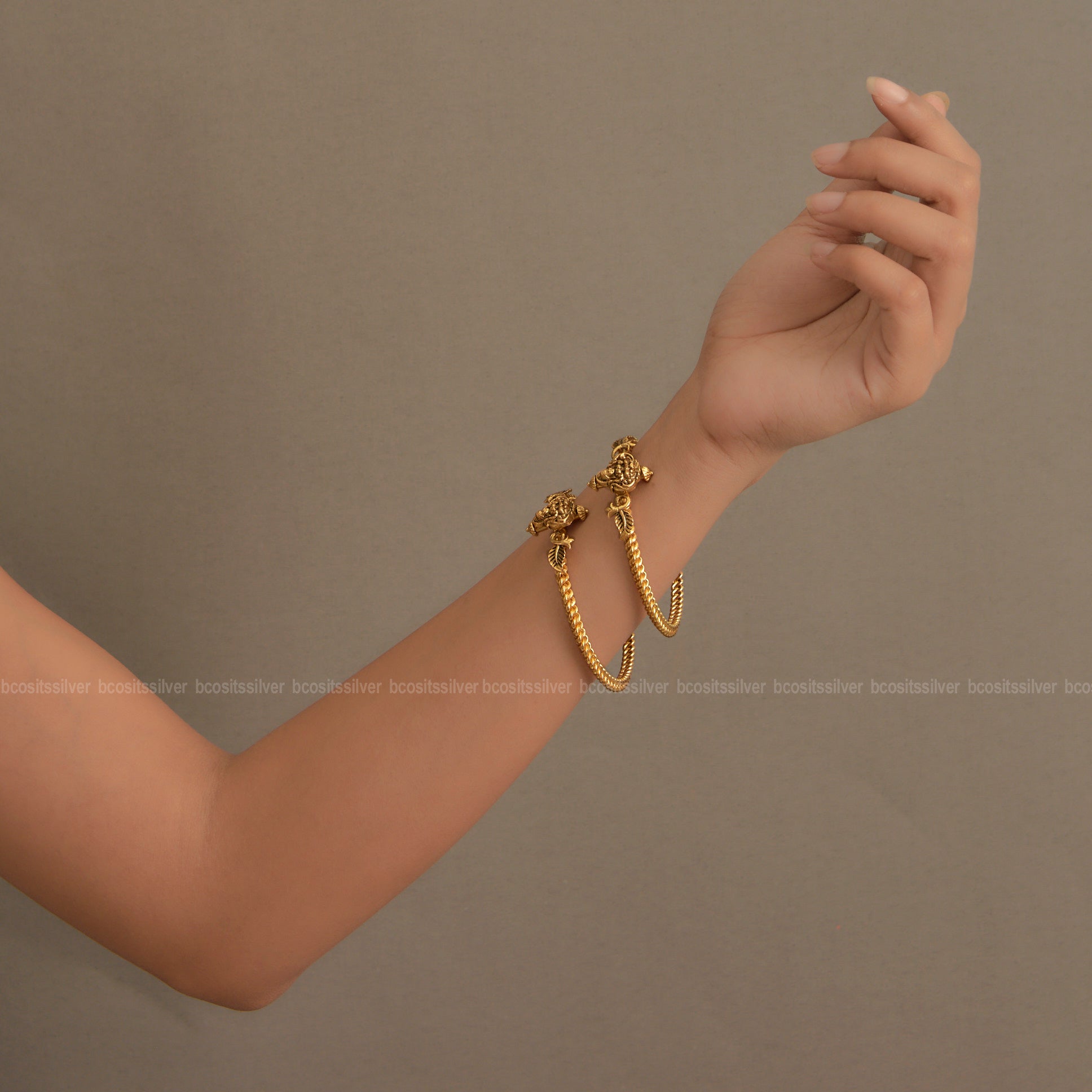 Gold Plated Lakshmi Bangle - 1440 - Made to order