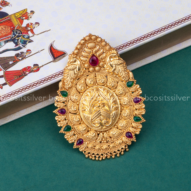 Gold Plated Oval Pendant - 1629