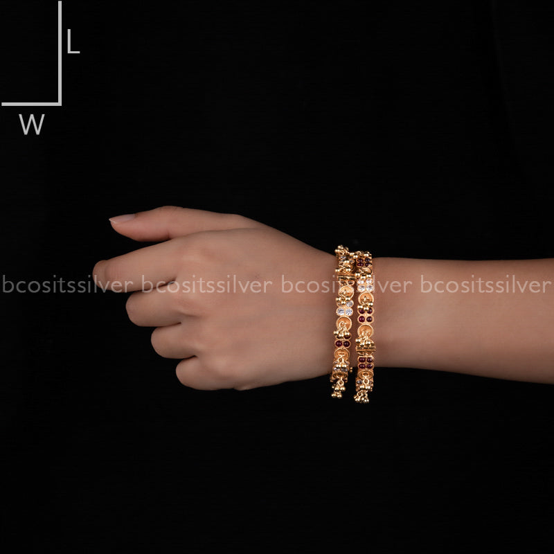 Gold Plated Bangle Gunguroo - 1861 - Size 2.4 With Screw