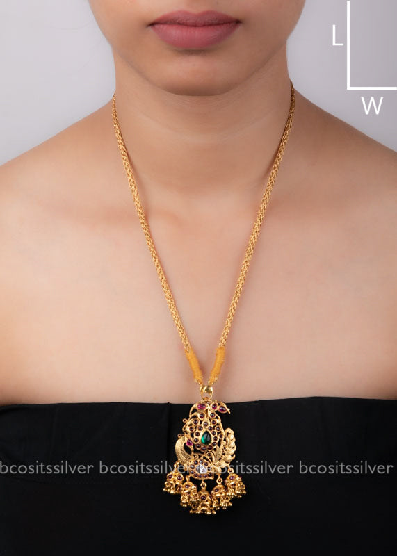 Gold Plated Peacock Pendant - 627