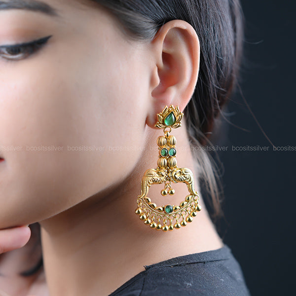 925 Silver Lotus Chandbali- 9951