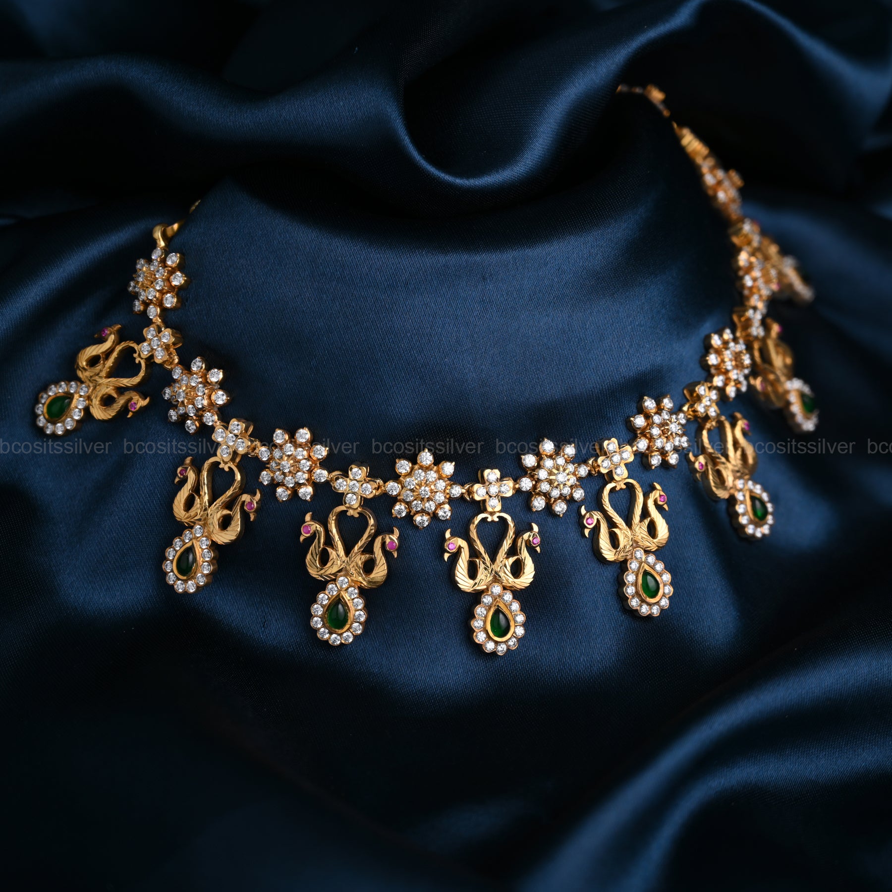 925 Silver Nakshatra Stone Saaral Necklace - 7034